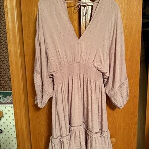 Nordstrom Mauve Boho Tiered V-Neck Dress